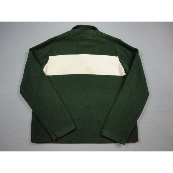 Abercrombie and Fitch Sweater Mens XL Green White Half Zip Pullover A/F 92 Logo - Picture 8 of 9